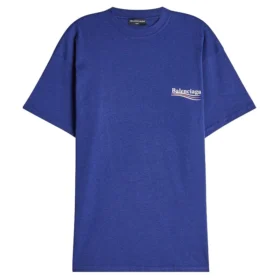 Camiseta de jersey de algodón con logotipo político BLGA-508203-TAV44-BL