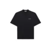 Camiseta de manga corta ancha con letras impresas, negra, 641532TJVL41000
