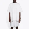Camiseta de manga corta Balenciaga para hombre con cara sonriente, blanca, 651795TKV769140