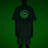 Camiseta de manga corta Balenciaga para hombre con cara sonriente, blanca, 651795TKV769140