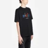 Camiseta de manga corta «Balenciaga Paris Love» para hombre, de grosor normal, con estampado, negra 594579TGV431000