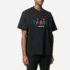 Camiseta de manga corta «Balenciaga Paris Love» para hombre, de grosor normal, con estampado, negra 594579TGV431000
