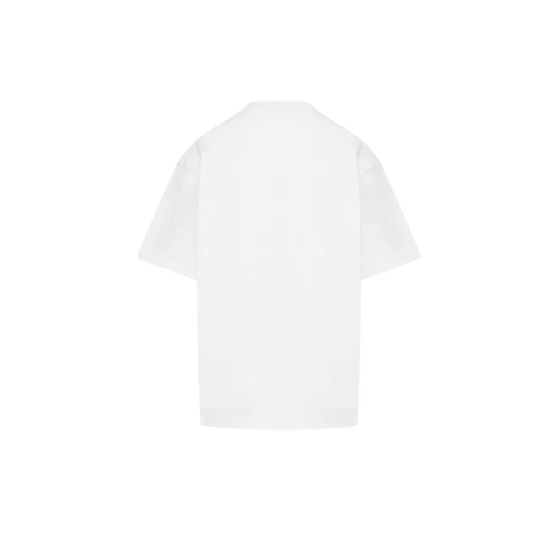 Camiseta de manga corta blanca con estampado alfabético del logotipo de la corona 594599TGV489000