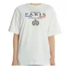 Camiseta de manga corta blanca con estampado alfabético del logotipo de la corona 594599TGV489000