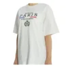 Camiseta de manga corta blanca con estampado alfabético del logotipo de la corona 594599TGV489000