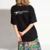 Camiseta de manga corta con bordado, negro, colección SS21, 641655TKV861070