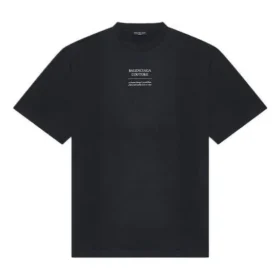 Camiseta de manga corta con cuello redondo «Alphabet» de Balenciaga FW21 Couture para hombre, negra, 651795TJV901070 Camiseta de manga corta con cuello redondo «Alphabet» de Balenciaga FW21 Couture para hombre, negra, 651795TJV901070