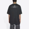 Camiseta de manga corta con cuello redondo «Alphabet» de Balenciaga FW21 Couture para hombre, negra, 651795TJV901070