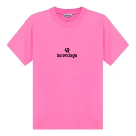 Camiseta de manga corta con cuello redondo y bordado, rosa 612964TJVD95764 Camiseta de manga corta con cuello redondo y bordado, rosa 612964TJVD95764