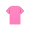 Camiseta de manga corta con cuello redondo y bordado, rosa 612964TJVD95764