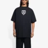 Camiseta de manga corta con cuello redondo y estampado de Balenciaga para hombre, colección primavera-verano 2021, negra, 651795TKV771070