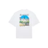 Camiseta de manga corta con cuello redondo y estampado de letras «Sacr Cur», blanca, 641532TJVH69000