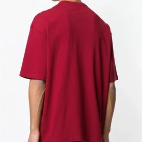 Camiseta de manga corta con cuello redondo y logotipo de Balenciaga para hombre, color rojo 556148TDV516064 Camiseta de manga corta con cuello redondo y logotipo de Balenciaga para hombre, color rojo 556148TDV516064