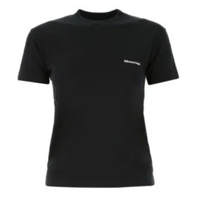 Camiseta de manga corta con cuello redondo y logotipo de la colección SS21, color negro 612964TJV871070 Camiseta de manga corta con cuello redondo y logotipo de la colección SS21, color negro 612964TJV871070