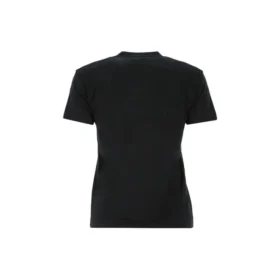 Camiseta de manga corta con cuello redondo y logotipo de la colección SS21, color negro 612964TJV871070 Camiseta de manga corta con cuello redondo y logotipo de la colección SS21, color negro 612964TJV871070