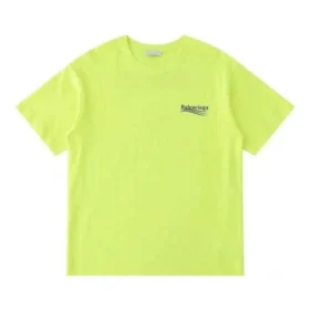 Camiseta de manga corta con cuello redondo y logotipo pequeño de Balenciaga para hombre, color amarillo, 620967TJVF77110 Camiseta de manga corta con cuello redondo y logotipo pequeño de Balenciaga para hombre, color amarillo, 620967TJVF77110
