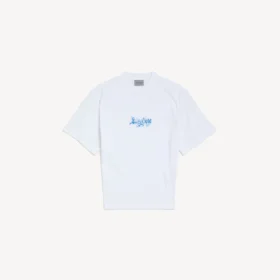 Camiseta de manga corta con diseño esquemático para mujer en blanco Camiseta de manga corta con diseño esquemático para mujer en blanco