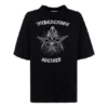 Camiseta de manga corta con eslogan impreso, negra 641532TJV781000