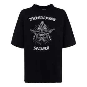 Camiseta de manga corta con eslogan impreso, negra 641532TJV781000 Camiseta de manga corta con eslogan impreso, negra 641532TJV781000