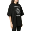 Camiseta de manga corta con eslogan impreso, negra 641532TJV781000