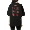 Camiseta de manga corta con eslogan impreso, negra 641532TJV781000