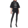 Camiseta de manga corta con eslogan impreso, negra 641532TJV781000
