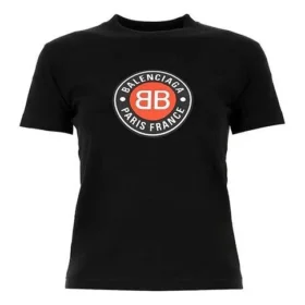 Camiseta de manga corta con estampado BLogo, negra, 612964TJVD61000 Camiseta de manga corta con estampado BLogo, negra, 612964TJVD61000