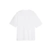 Camiseta de manga corta con estampado de letras y logotipo en el pecho, blanca 570813TEV489044