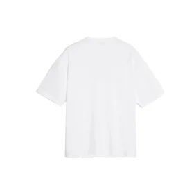 Camiseta de manga corta con estampado de letras y logotipo en el pecho, blanca 570813TEV489044