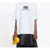 Camiseta de manga corta con estampado de letras y logotipo en el pecho, blanca 570813TEV489044