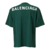 Camiseta de manga corta con estampado del logotipo de Balenciaga para hombre, verde, 570805THV803230