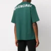 Camiseta de manga corta con estampado del logotipo de Balenciaga para hombre, verde, 570805THV803230
