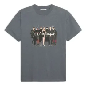 Camiseta de manga corta con estampado del logotipo de la banda, estilo retro, gris 612965TIV471404 Camiseta de manga corta con estampado del logotipo de la banda, estilo retro, gris 612965TIV471404