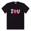 Camiseta de manga corta con estampado «I Love U» en negro 612965TJVL51070