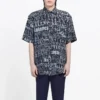 Camiseta de manga corta con estampado tipográfico mixto «Negro Gris» 556854TELF21269