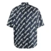 Camiseta de manga corta con garabatos por toda la prenda «Azul oscuro/Blanco» 681702TLLJ48502