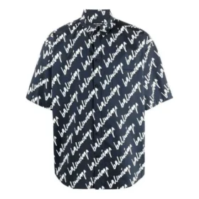 Camiseta de manga corta con garabatos por toda la prenda «Azul oscuro/Blanco» 681702TLLJ48502 Camiseta de manga corta con garabatos por toda la prenda «Azul oscuro/Blanco» 681702TLLJ48502