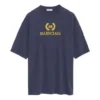 Camiseta de manga corta con letras impresas, azul marino 492258TAV044128