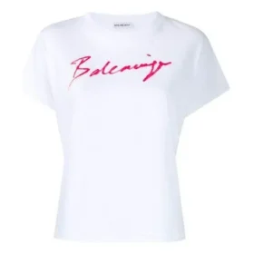 Camiseta de manga corta con logotipo alfabético, blanca, 583217TFV639783 Camiseta de manga corta con logotipo alfabético, blanca, 583217TFV639783