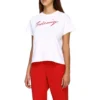 Camiseta de manga corta con logotipo alfabético, blanca, 583217TFV639783