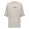 Camiseta de manga corta con logotipo bordado «Alphabet», gris y blanco, 641532TJVA99054