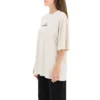 Camiseta de manga corta con logotipo bordado «Alphabet», gris y blanco, 641532TJVA99054