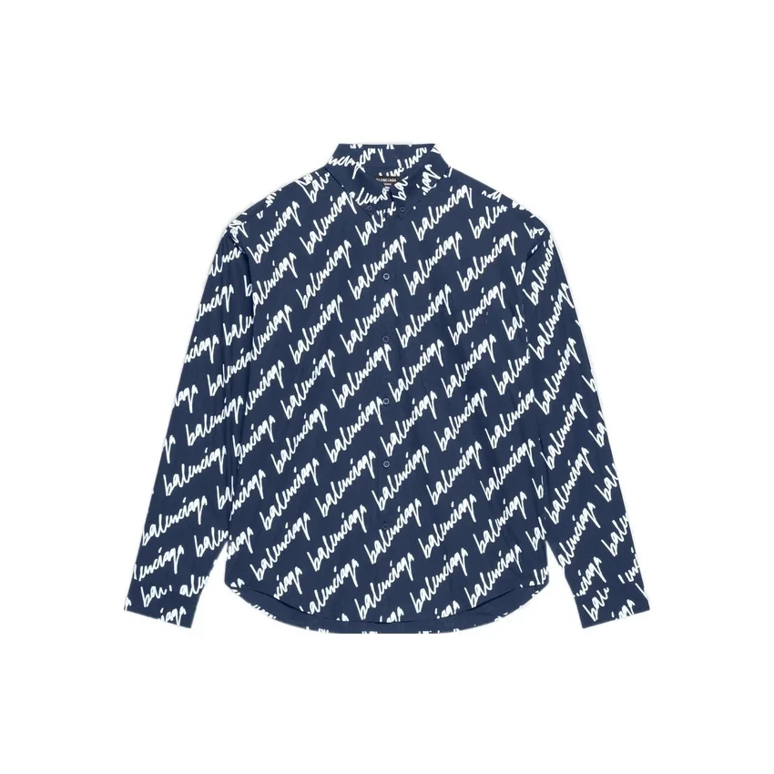 Camiseta de manga corta con logotipo garabateado, corte holgado «Midnight Blue» 662983TLLJ48502