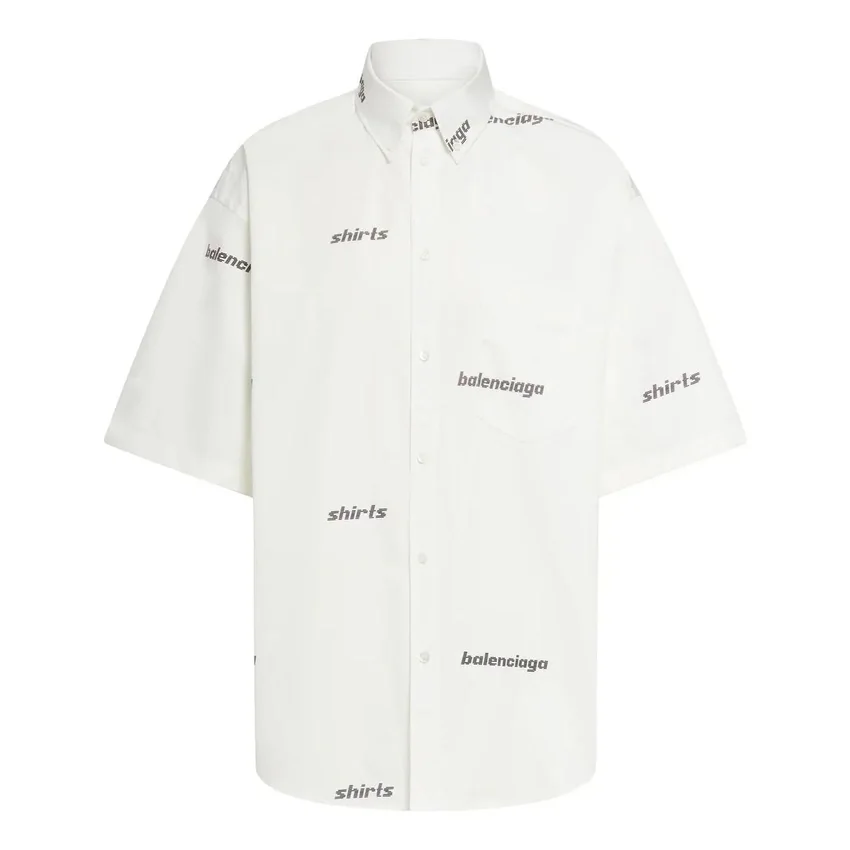 Camiseta de manga corta con logotipo por toda la prenda «Blanco-Negro» 681702TOL659040