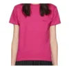 Camiseta de manga corta con logotipo retro pequeño, rosa 570796TBV435630