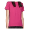 Camiseta de manga corta con logotipo retro pequeño, rosa 570796TBV435630
