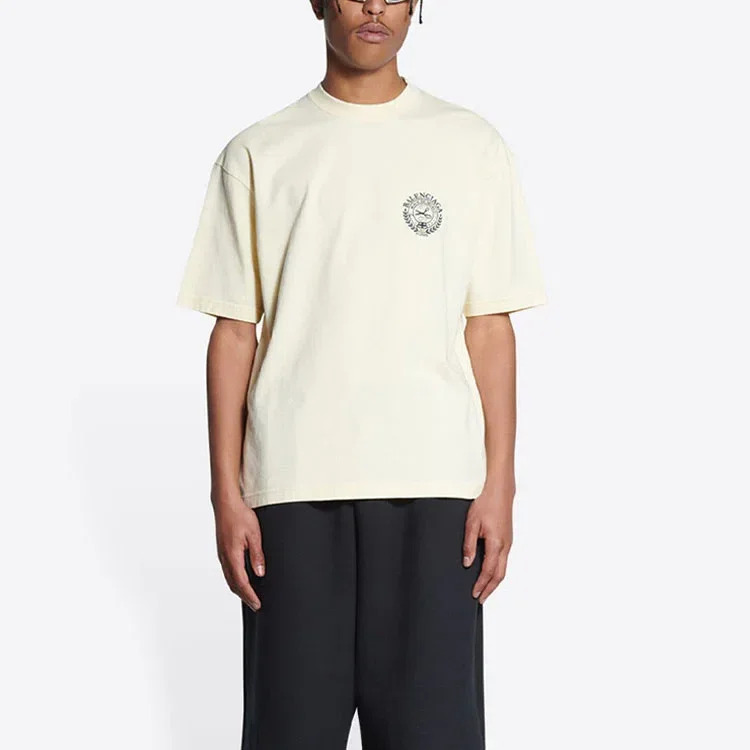 Camiseta de manga corta con logotipo Scissor Crest «Crema» 612966TMVA29069