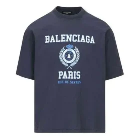 Camiseta de manga corta con logotipo Varsity «Navy» 612966TMV954140