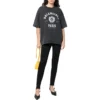 Camiseta de manga corta con logotipo Varsity «Negro desgastado» 612966TMV981000