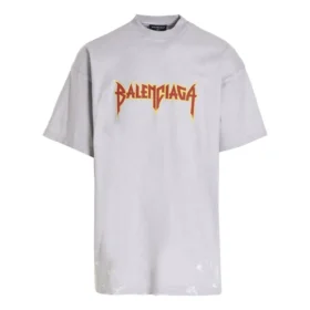 Camiseta de manga corta de Metallica, corte oversize «Blanco Naranja» 694576TMV880901